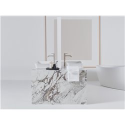 Vasque Ipalyss Soie Blanche 55x38 cm sans trop plein et sans plage de robinetterie