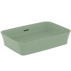 Vasque Ipalyss Sauge 55x38 cm avec trop plein et sans plage de robinetterie