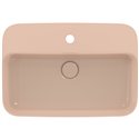 Vasque Ipalyss Nude 55x38 cm avec trop plein et avec plage de robinetterie