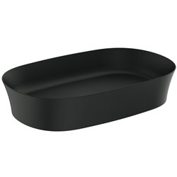 Vasque Ipalyss Noir Mat 60x38 cm sans trop plein et sans plage de robinetterie