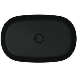 Vasque Ipalyss Noir Mat 60x38 cm sans trop plein et sans plage de robinetterie
