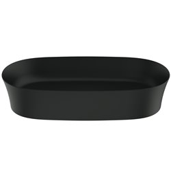 Vasque Ipalyss Noir Mat 60x38 cm sans trop plein et sans plage de robinetterie