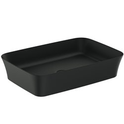 Vasque Ipalyss Noir Mat 55x38 cm sans trop plein et sans plage de robinetterie