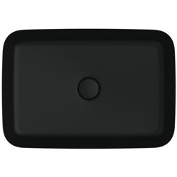 Vasque Ipalyss Noir Mat 55x38 cm sans trop plein et sans plage de robinetterie