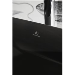 Vasque Ipalyss Noir Mat 55x38 cm sans trop plein et sans plage de robinetterie