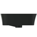 Vasque Ipalyss Noir Mat 55x38 cm avec trop plein et sans plage de robinetterie