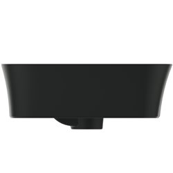 Vasque Ipalyss Noir Mat 55x38 cm avec trop plein et avec plage de robinetterie