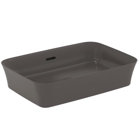 Vasque Ipalyss Gris Ardoise 55x38 cm avec trop plein et sans plage de robinetterie