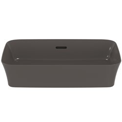 Vasque Ipalyss Gris Ardoise 55x38 cm avec trop plein et sans plage de robinetterie