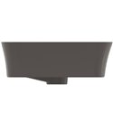 Vasque Ipalyss Gris Ardoise 55x38 cm avec trop plein et sans plage de robinetterie
