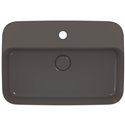 Vasque Ipalyss Gris Ardoise 55x38 cm avec trop plein et avec plage de robinetterie