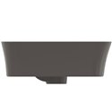 Vasque Ipalyss Gris Ardoise 55x38 cm avec trop plein et avec plage de robinetterie