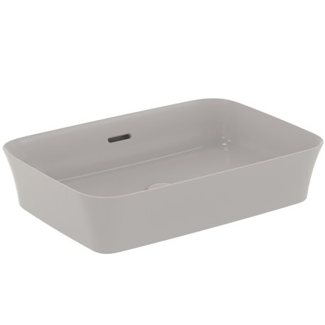 Vasque Ipalyss Ciment 55x38 cm avec trop plein et sans plage de robinetterie