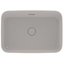 Vasque Ipalyss Ciment 55x38 cm avec trop plein et sans plage de robinetterie