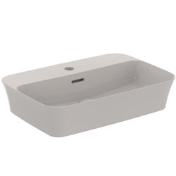 Vasque Ipalyss Ciment 55x38 cm avec trop plein et avec plage de robinetterie
