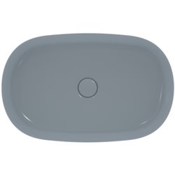 Vasque Ipalyss Bleu Poudré 60x38 cm sans trop plein et sans plage de robinetterie