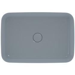 Vasque Ipalyss Bleu Poudré 55x38 cm sans trop plein et sans plage de robinetterie