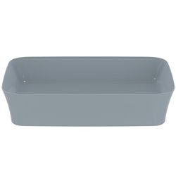 Vasque Ipalyss Bleu Poudré 55x38 cm sans trop plein et sans plage de robinetterie