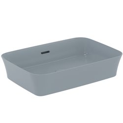 Vasque Ipalyss Bleu Poudré 55x38 cm avec trop plein et sans plage de robinetterie