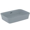 Vasque Ipalyss Bleu Poudré 55x38 cm avec trop plein et sans plage de robinetterie