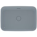 Vasque Ipalyss Bleu Poudré 55x38 cm avec trop plein et sans plage de robinetterie