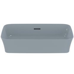 Vasque Ipalyss Bleu Poudré 55x38 cm avec trop plein et sans plage de robinetterie