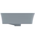 Vasque Ipalyss Bleu Poudré 55x38 cm avec trop plein et sans plage de robinetterie