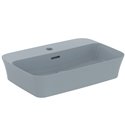 Vasque Ipalyss Bleu Poudré 55x38 cm avec trop plein et avec plage de robinetterie