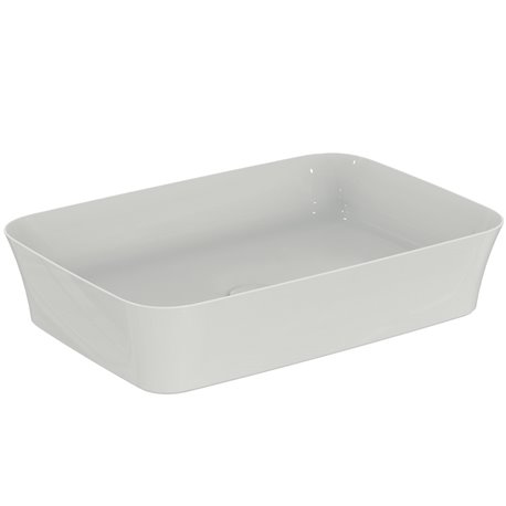 Vasque Ipalyss Blanc Brillant 55x38 cm sans trop plein et sans plage de robinetterie
