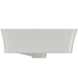 Vasque Ipalyss Blanc Brillant 55x38 cm avec trop plein et sans plage de robinetterie