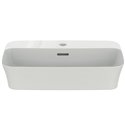 Vasque Ipalyss Blanc Brillant 55x38 cm avec trop plein et avec plage de robinetterie