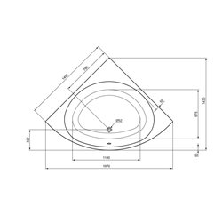 Baignoire d'angle 140x140 cm 