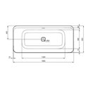 Baignoire semi ilot Tonic II 180x80 cm tête double