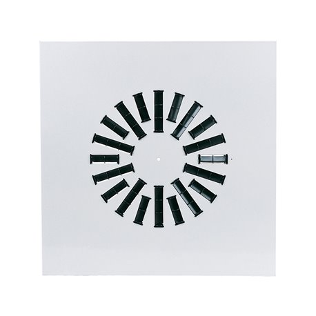 Diffuseur à jet hélicoïdal avec déflecteur sectorisé DFH ailettes noires 600x400 mm