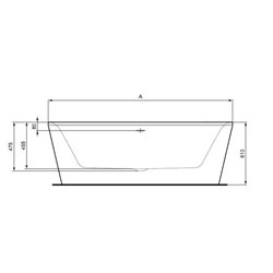 Baignoire ilot Dea 190x90 cm 290 Litres Blanche