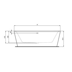 Baignoire ilot Dea 190x61 cm 290 Litres Soie Blanche