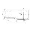 Baignoire asymétrique Connect Air Asymétrique 150x80 cm tête à gauche