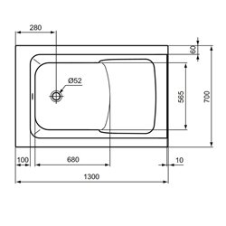 Baignoire sabot Connect Air 130x70 cm 152 Litres