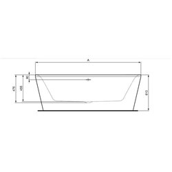 Baignoire ilot Dea 190x90 cm 290 Litres Noir mat