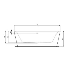 Baignoire ilot Dea 170x75 cm 185 Litres Soie Blanche