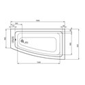Baignoire asymétrique 160x90 cm Version droite