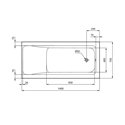Baignoire Rectangulaire Connect Air 140x70 cm tête réversible