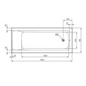 Baignoire Rectangulaire Connect Air 170x75 cm tête réversible
