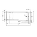 Baignoire asymétrique Connect Air Asymétrique 170x80 cm tête à droite