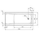 Baignoire Rectangulaire Connect Air 150x70 cm tête réversible