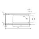 Baignoire Rectangulaire Connect Air 160x70 cm tête réversible