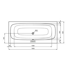 Baignoire rectangulaire 180x80cm Duo