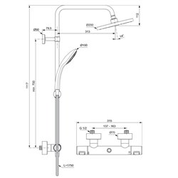 Colonne de douche Ceratherm T25 thermostatique