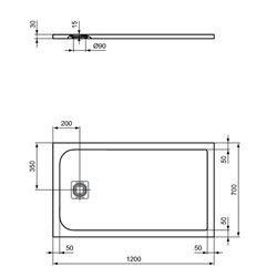 Receveur de douche Ultra Flat S rectangulaire 120x70 cm Blanc Pur