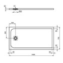 Receveur de douche Ultra Flat S rectangulaire 140x70 cm Noir Intense